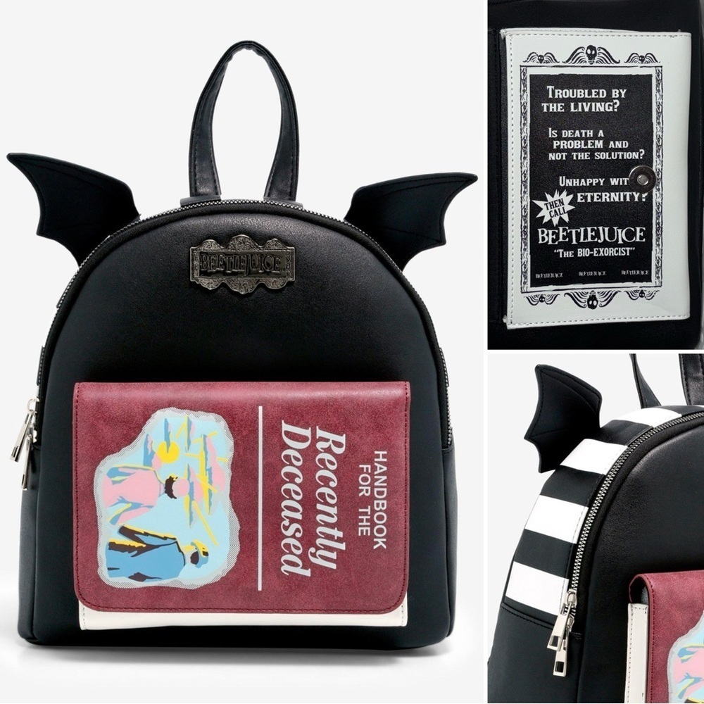 NWT Beetlejuice Recently Deceased‎ Handbook Bat Wing Mini Backpack